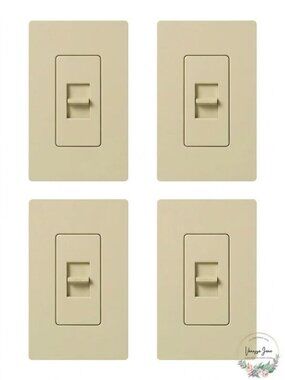 Lutron LG-600H-IV 600W Single-Pole Slide-To-Off Dimmer Ivory (4 Pack) [MR156-UG4